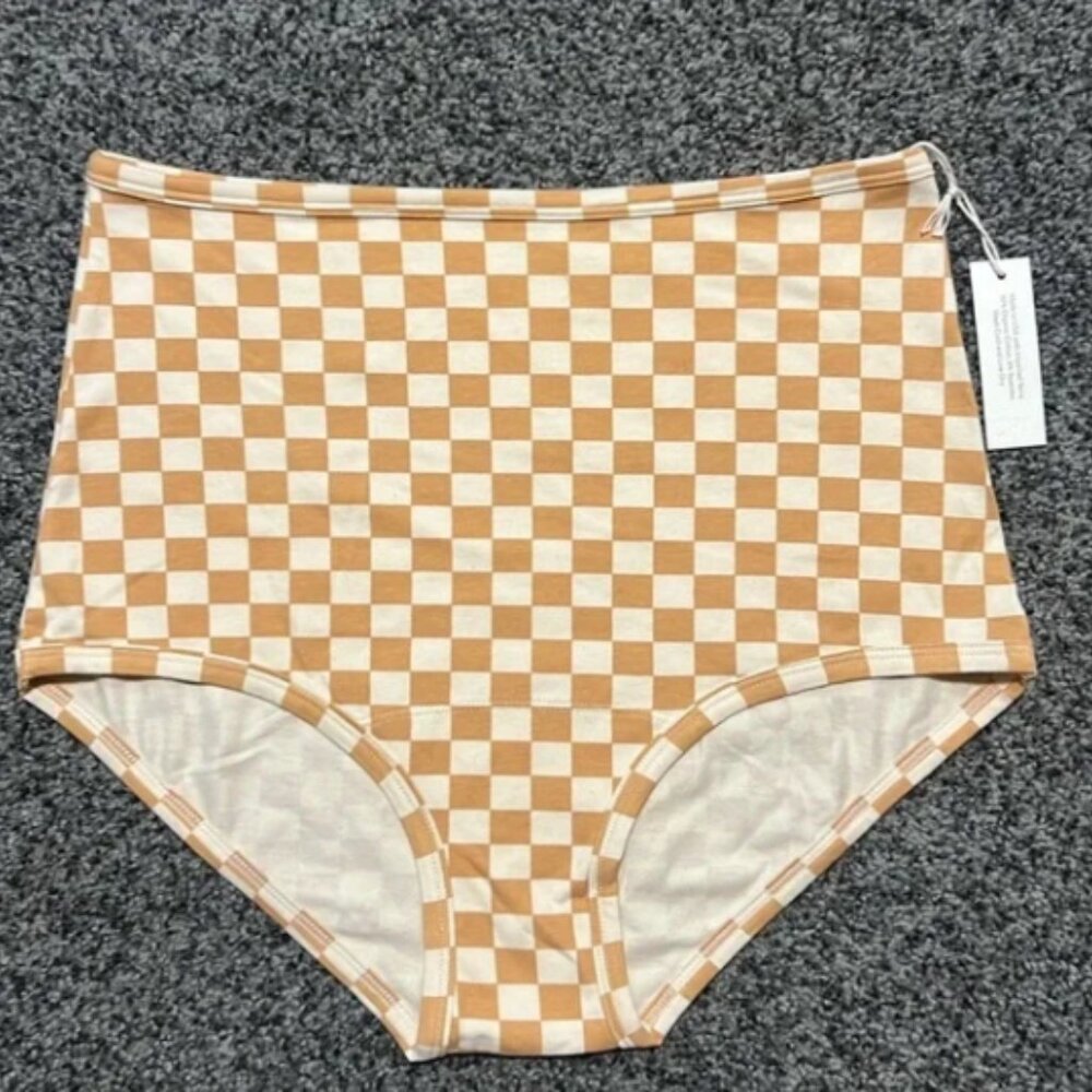 ARQ Women’s High-waisted Underwear Checkered Tan Size XL (3 total)